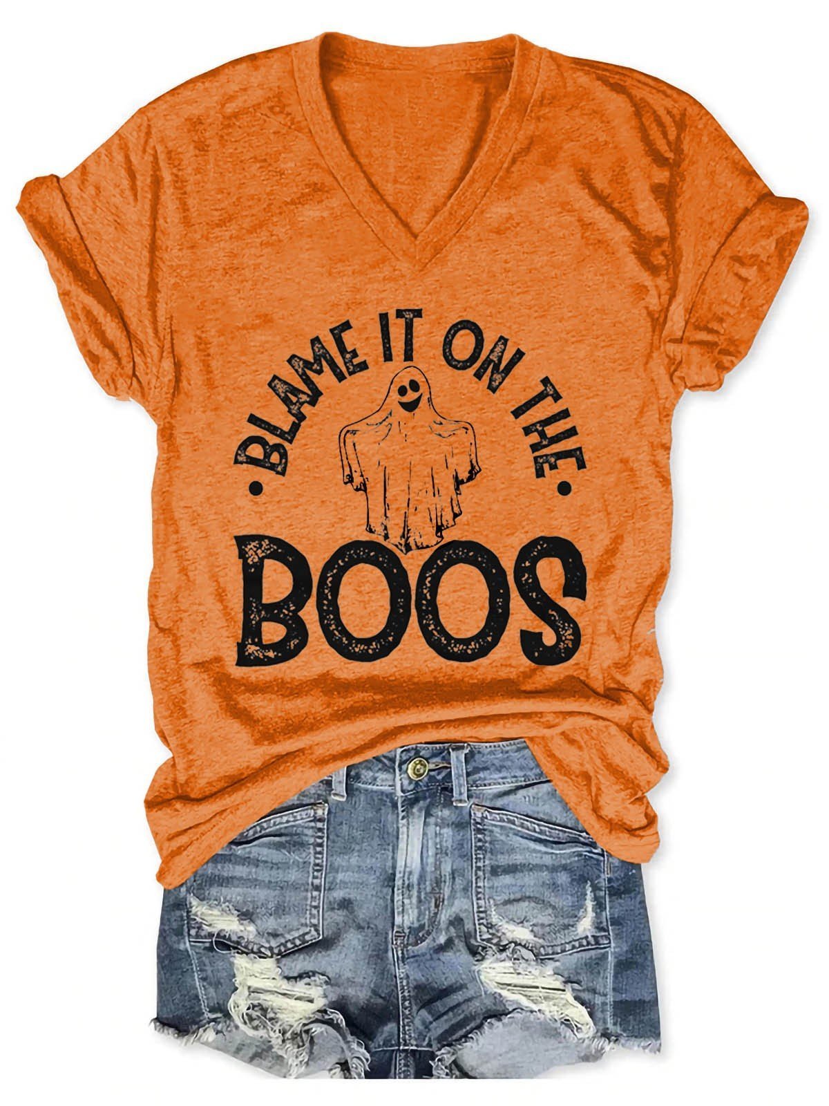 Women's Blame It On The Boos V-Neck T-Shirt - Outlets Forever