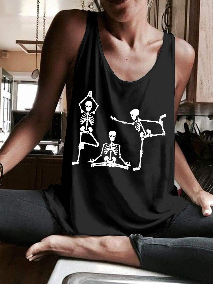 Women's Skeletons Yoga Funny Tank Top - Outlets Forever