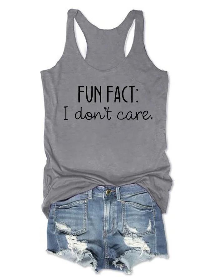 Fun Fact Text Printing Women Tank Top - Outlets Forever