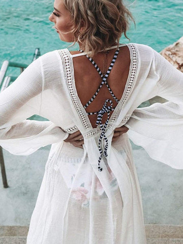 Women Bohemian Sun Protection Dress Cover Up