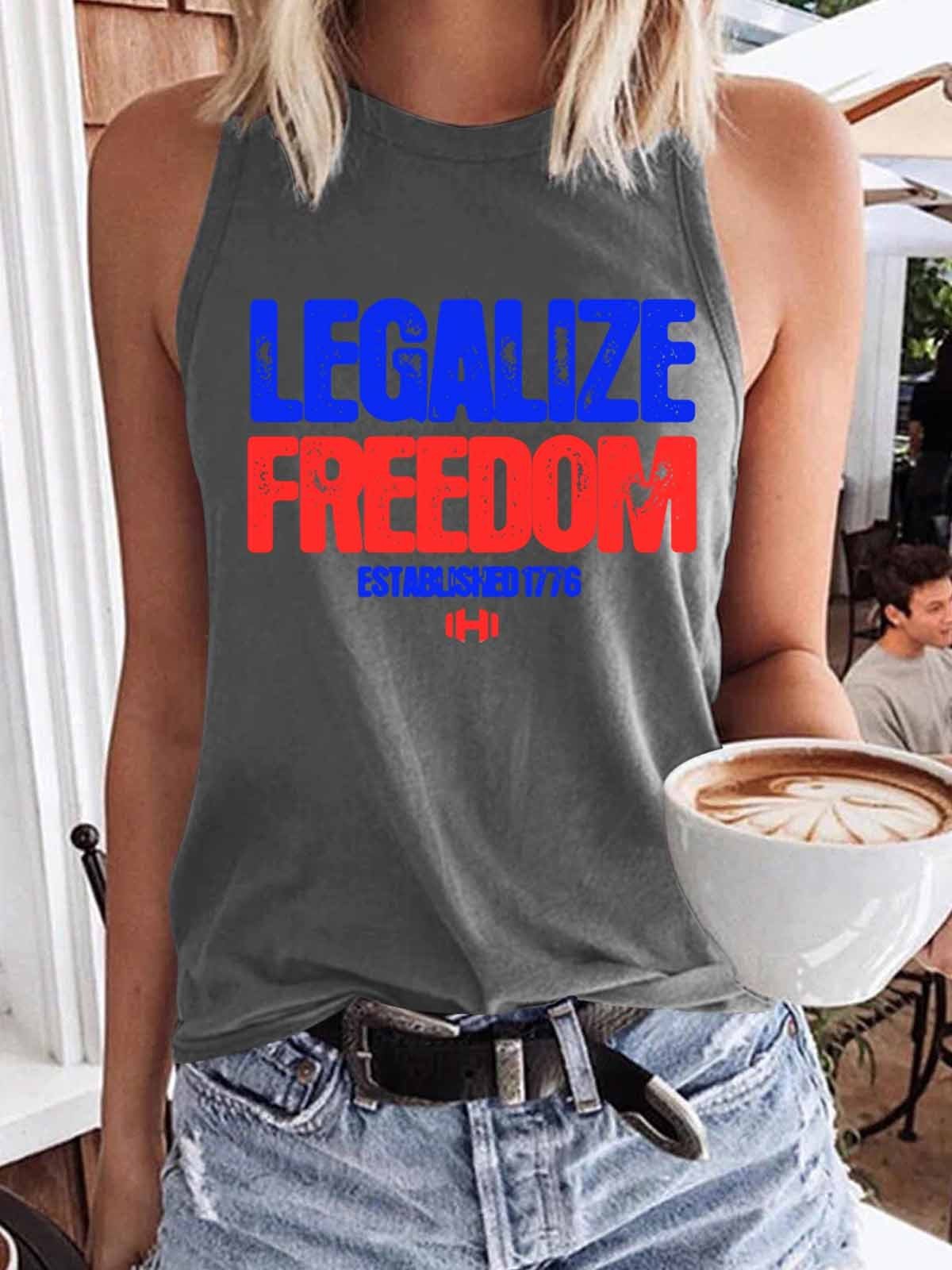 Women Funny Legalize Freedom Tank Top - Outlets Forever