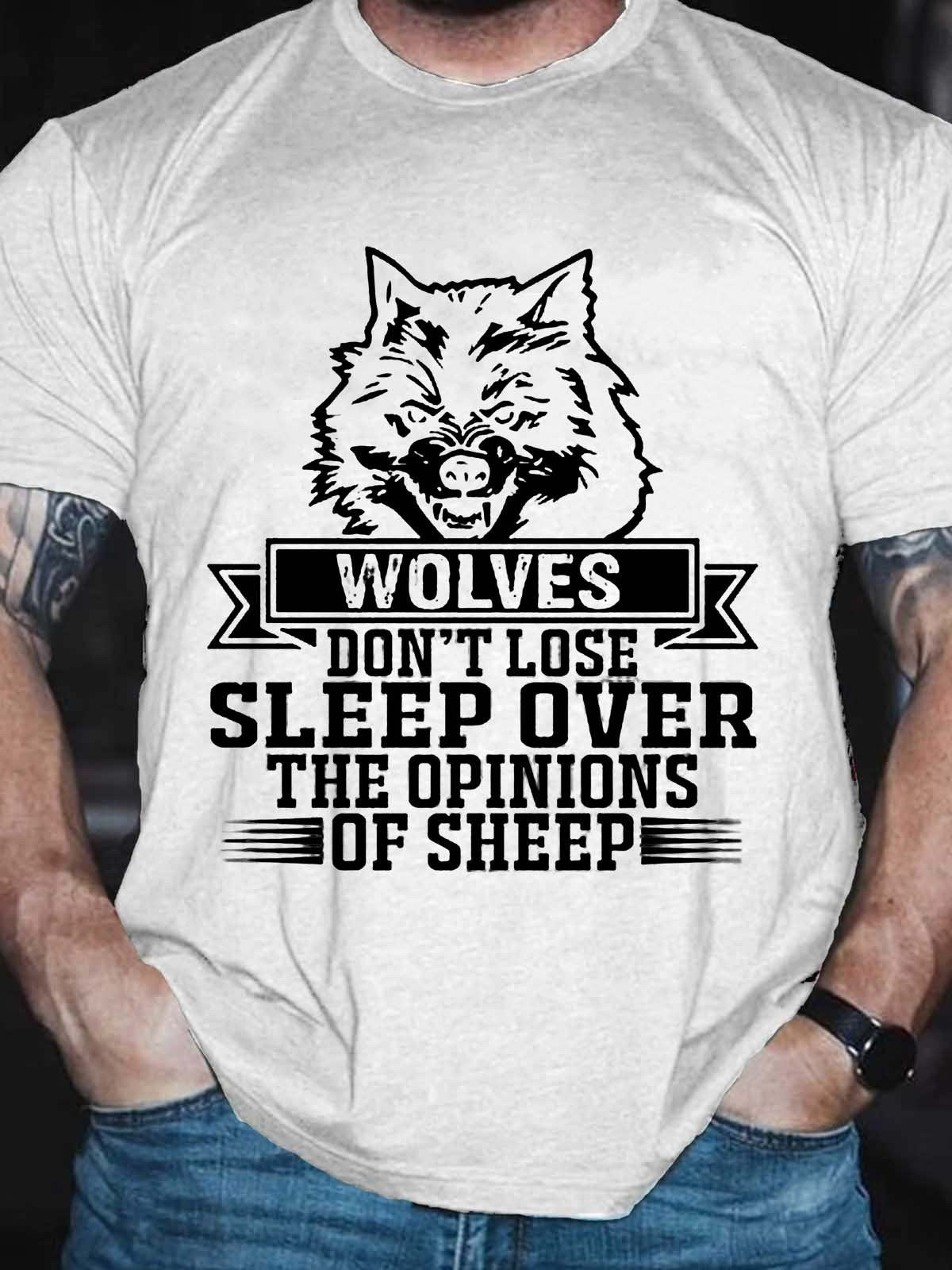 Men's Funny Wolves Wolves Don't Lose Sleep T-Shirt - Outlets Forever