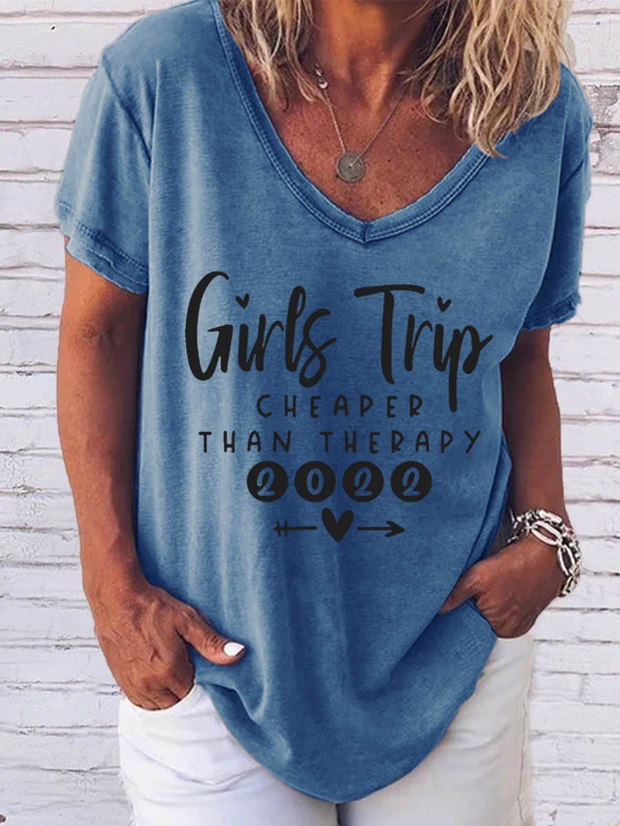 Women Girl's Trip Therapy 2022 Tee - Outlets Forever
