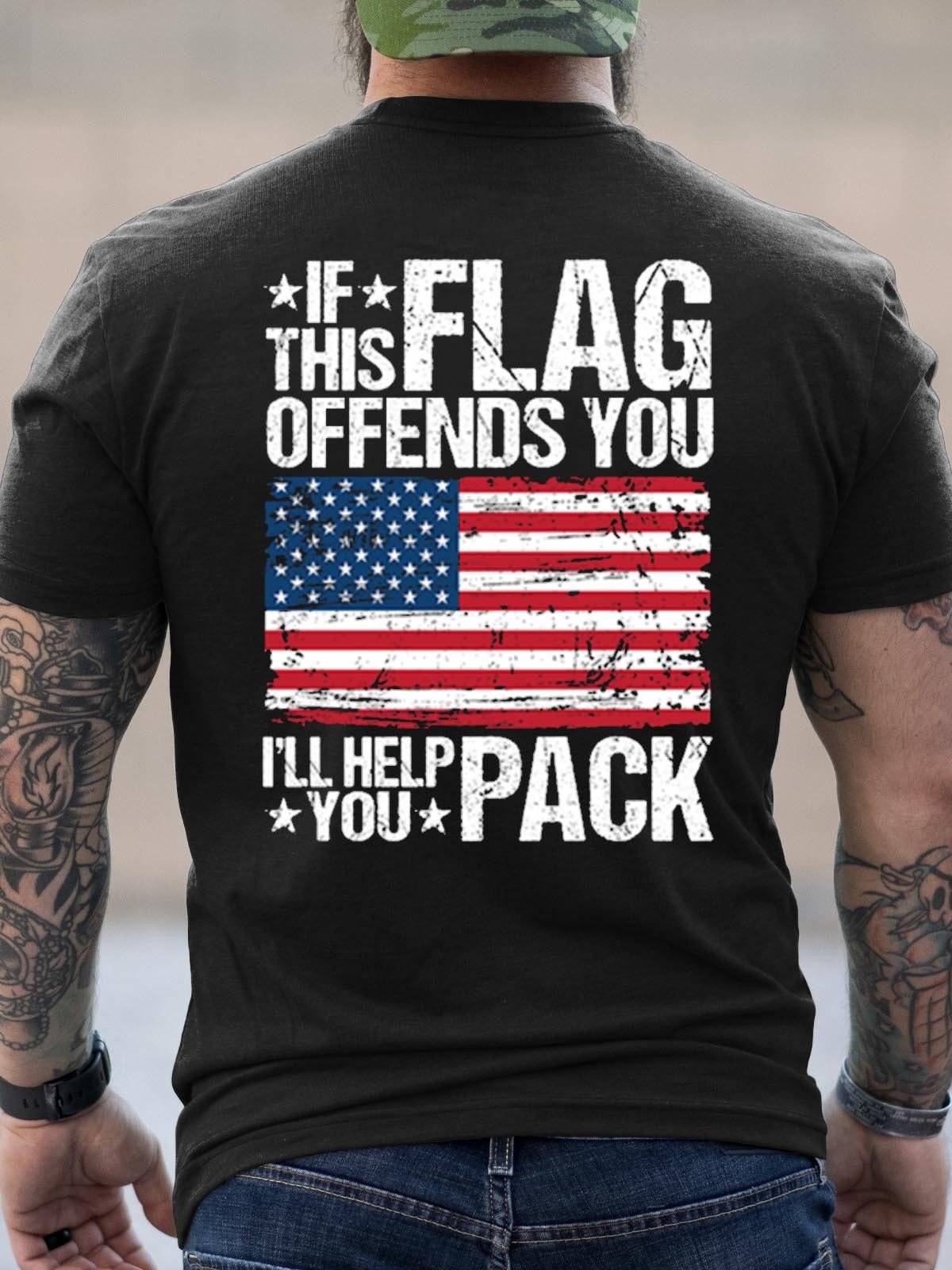 Men's If This Flag Offends You I'll Help You Pack T-Shirt - Outlets Forever