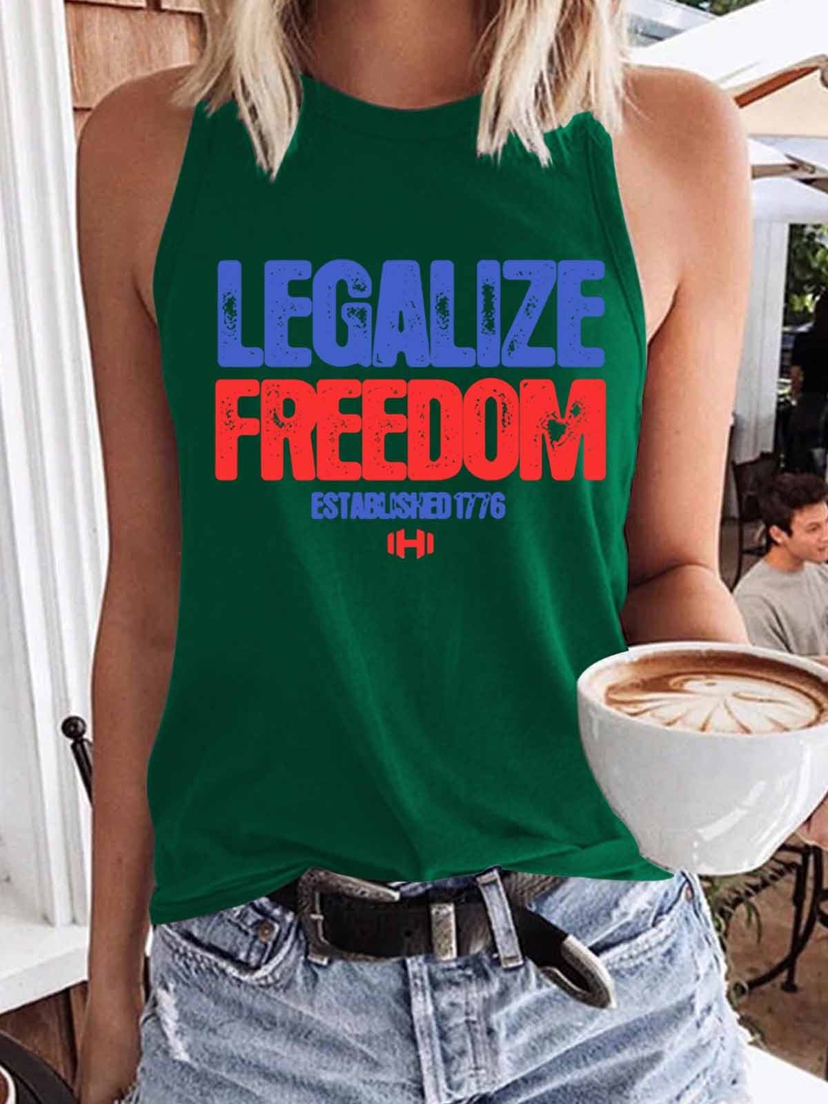 Women Funny Legalize Freedom Tank Top - Outlets Forever