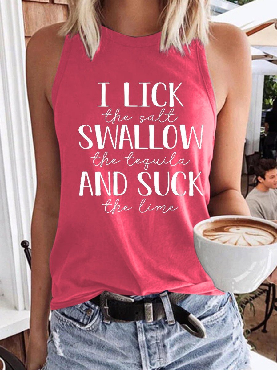 Women's Lick The Salt Swallow The Tequila And Suck The Lime Tank Top - Outlets Forever