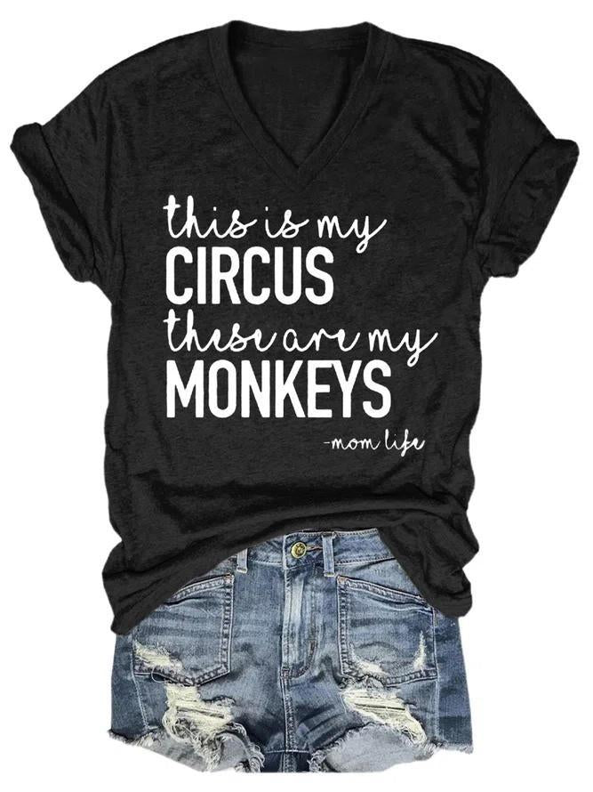 Circus Text Print Women's T-shirt - Outlets Forever