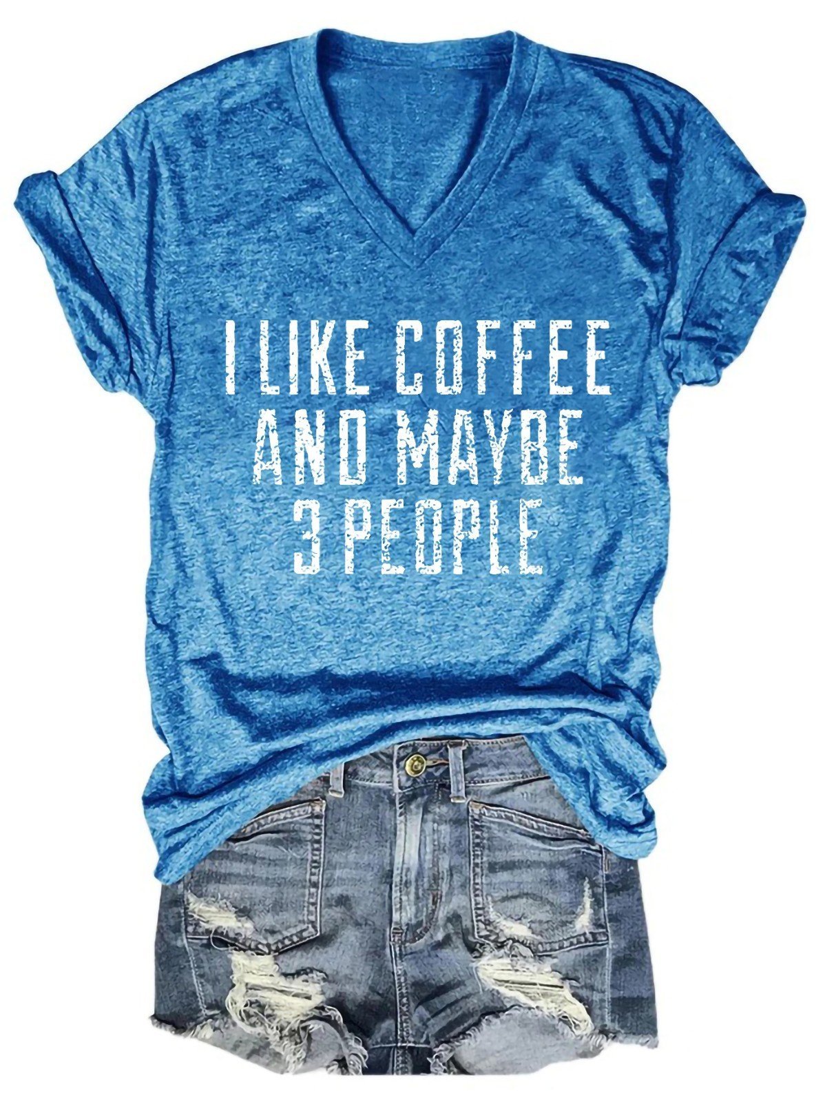 I Like Coffee And Maybe 3 People Women's V-Neck T-Shirt - Outlets Forever