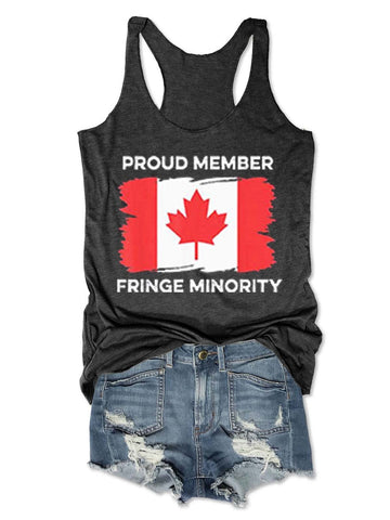 Women's Proud Member Fringe Minority Canadian Truckers Canada Truck Tank Top - Outlets Forever