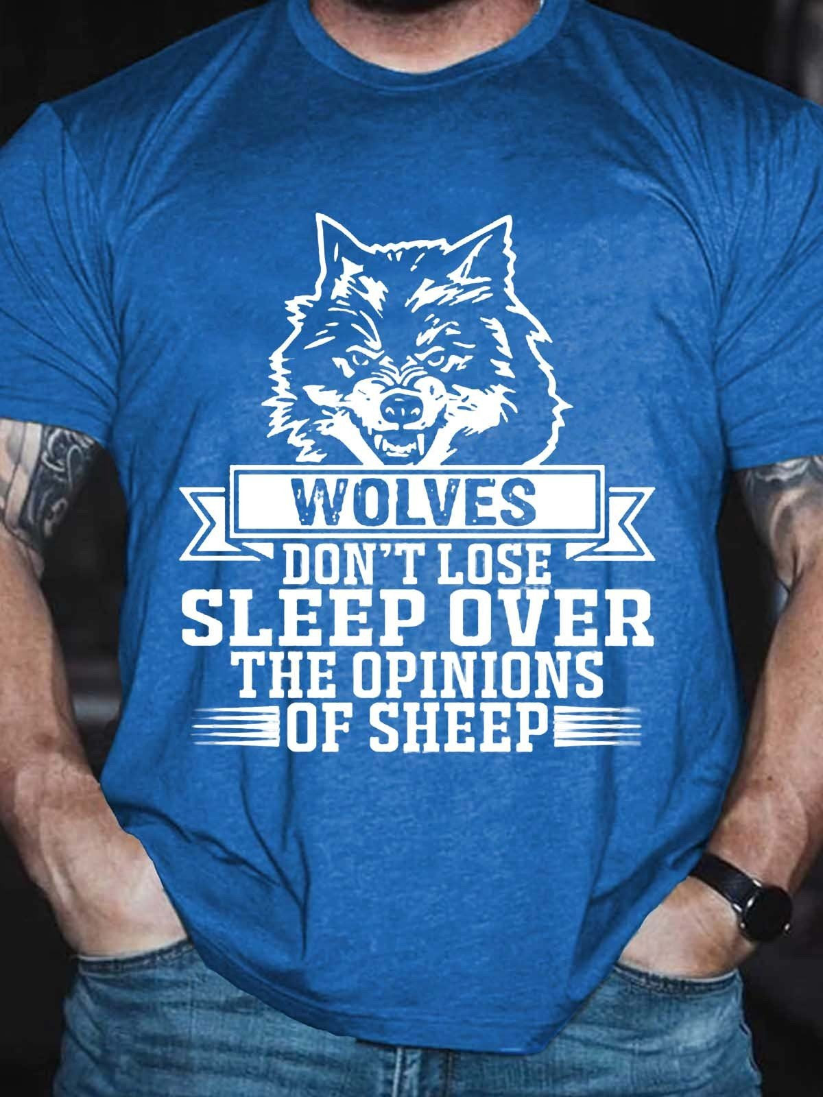 Men's Funny Wolves Wolves Don't Lose Sleep T-Shirt - Outlets Forever