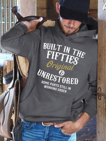 Men's Built In The Fifties Printed Hooded Sweatshirt