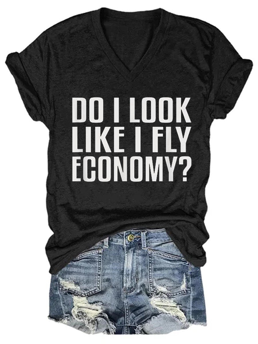 Women's Do I Look Like I Fly Economy V-neck T-shirt - Outlets Forever