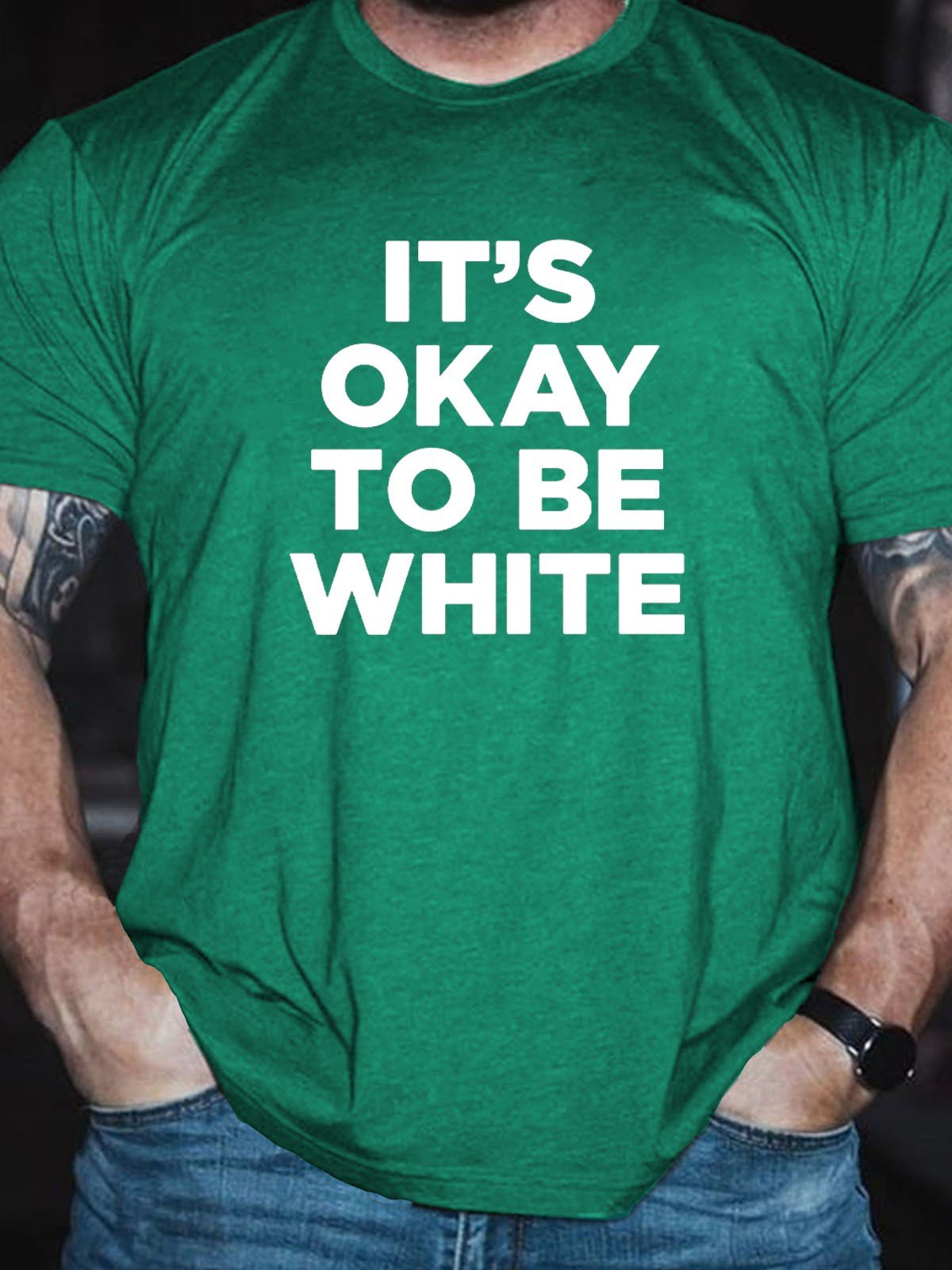 Men's Its OK To Be White T-Shirt - Outlets Forever