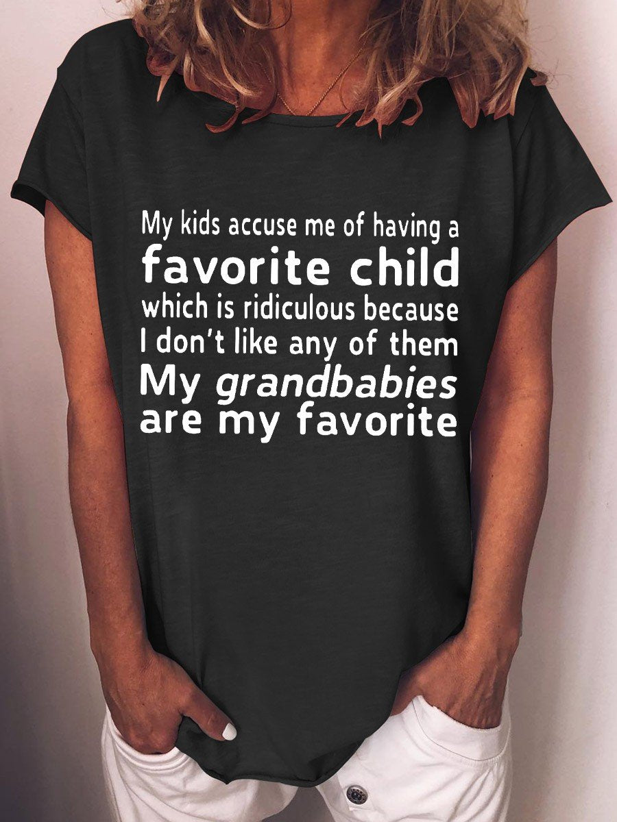 Women My Grandchildren Are My Favorite Funny Grandmother T-Shirt - Outlets Forever