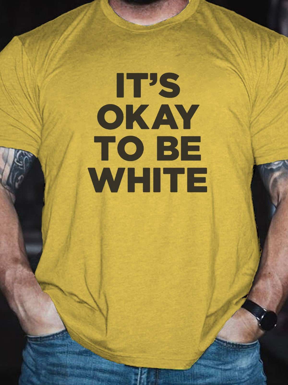 Men's Its OK To Be White T-Shirt - Outlets Forever