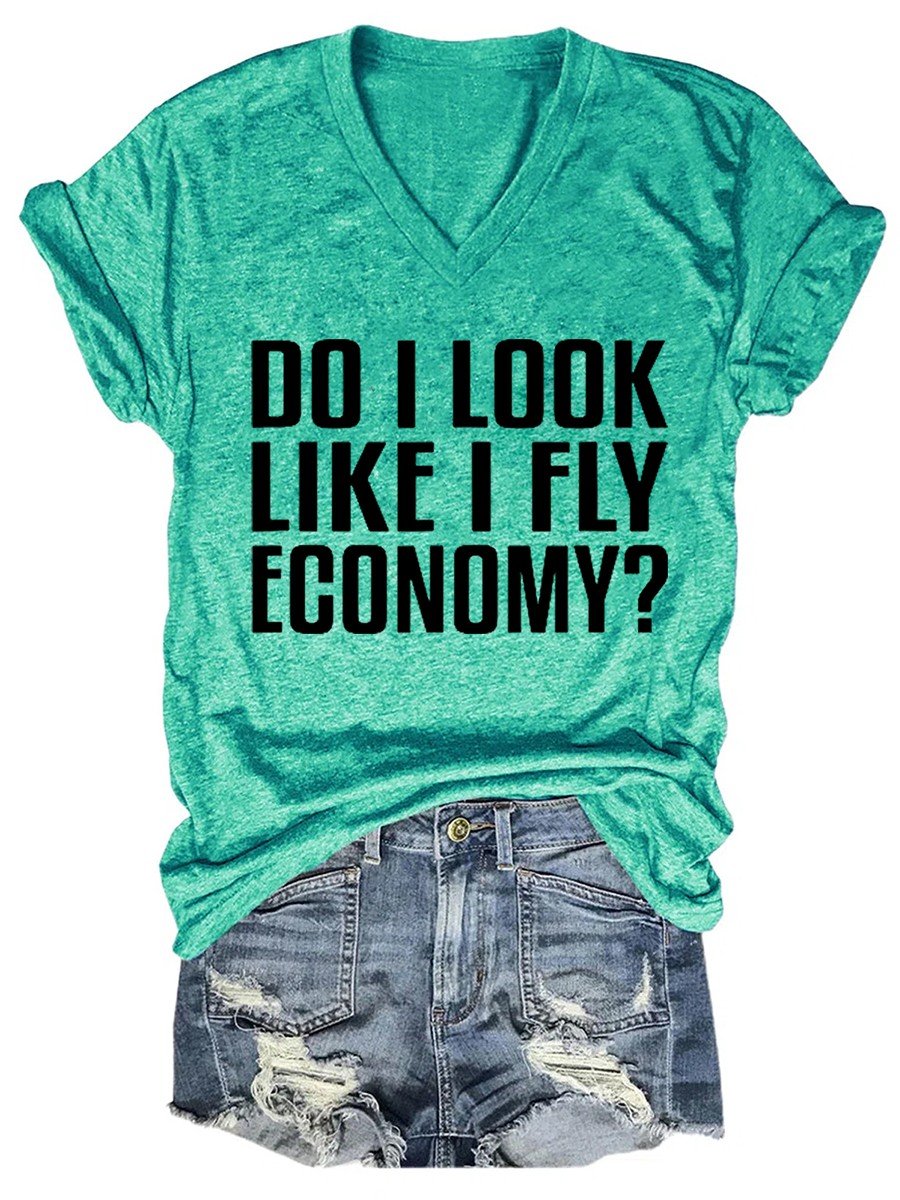 Women's Do I Look Like I Fly Economy V-neck T-shirt - Outlets Forever