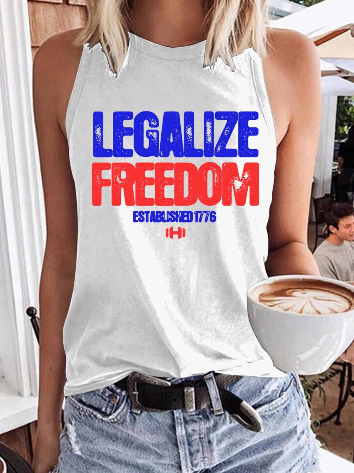 Women Funny Legalize Freedom Tank Top - Outlets Forever
