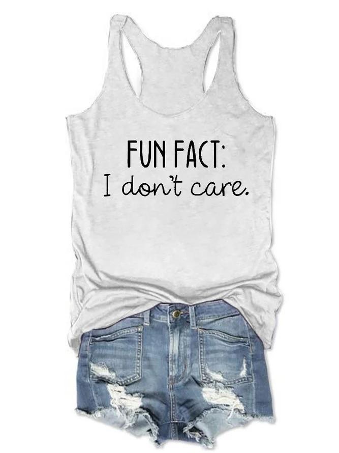 Fun Fact Text Printing Women Tank Top - Outlets Forever