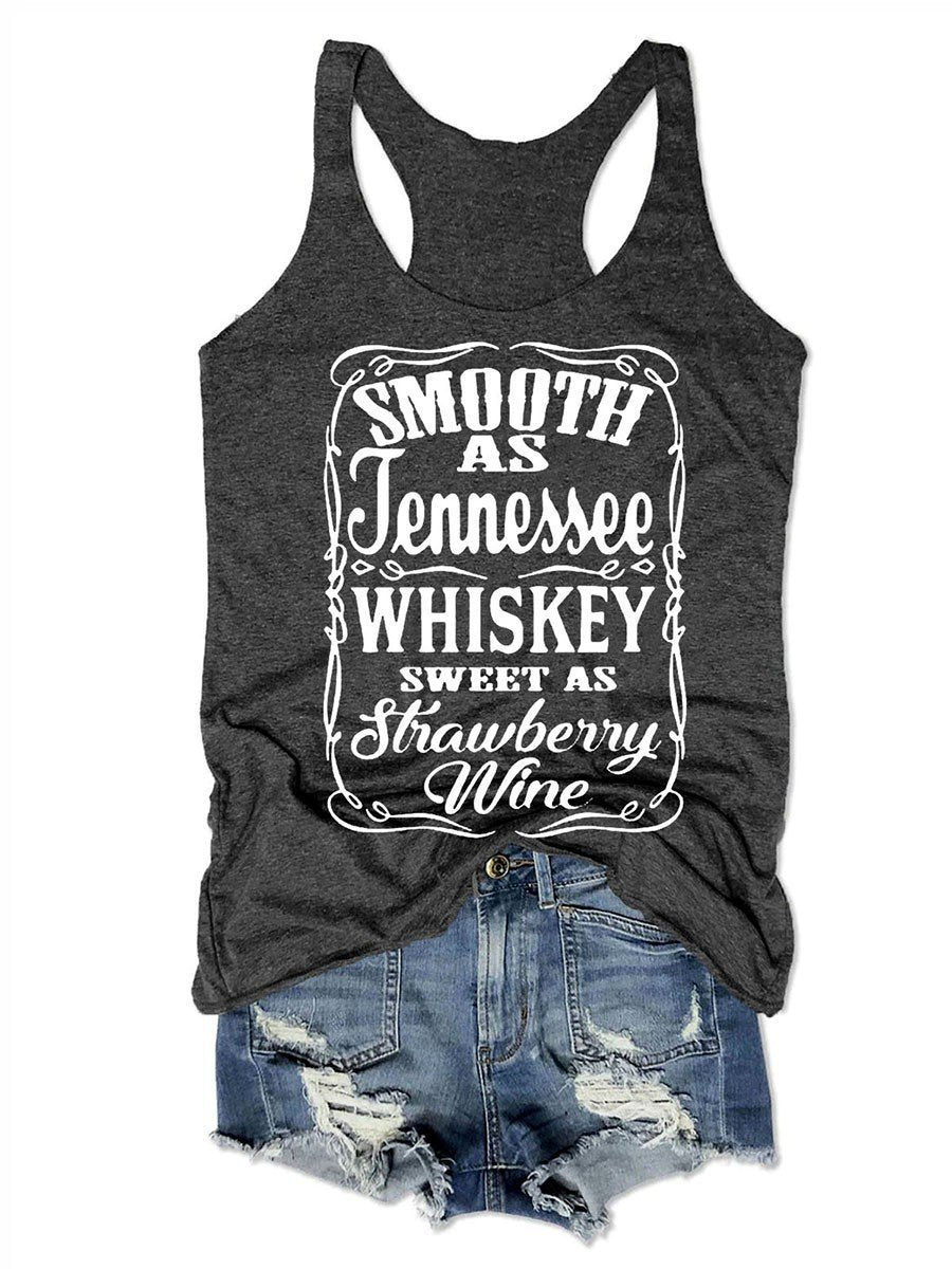 Smooth As Tennessee Whiskey Sweet As Strawberry Wine Women's Tank Top - Outlets Forever