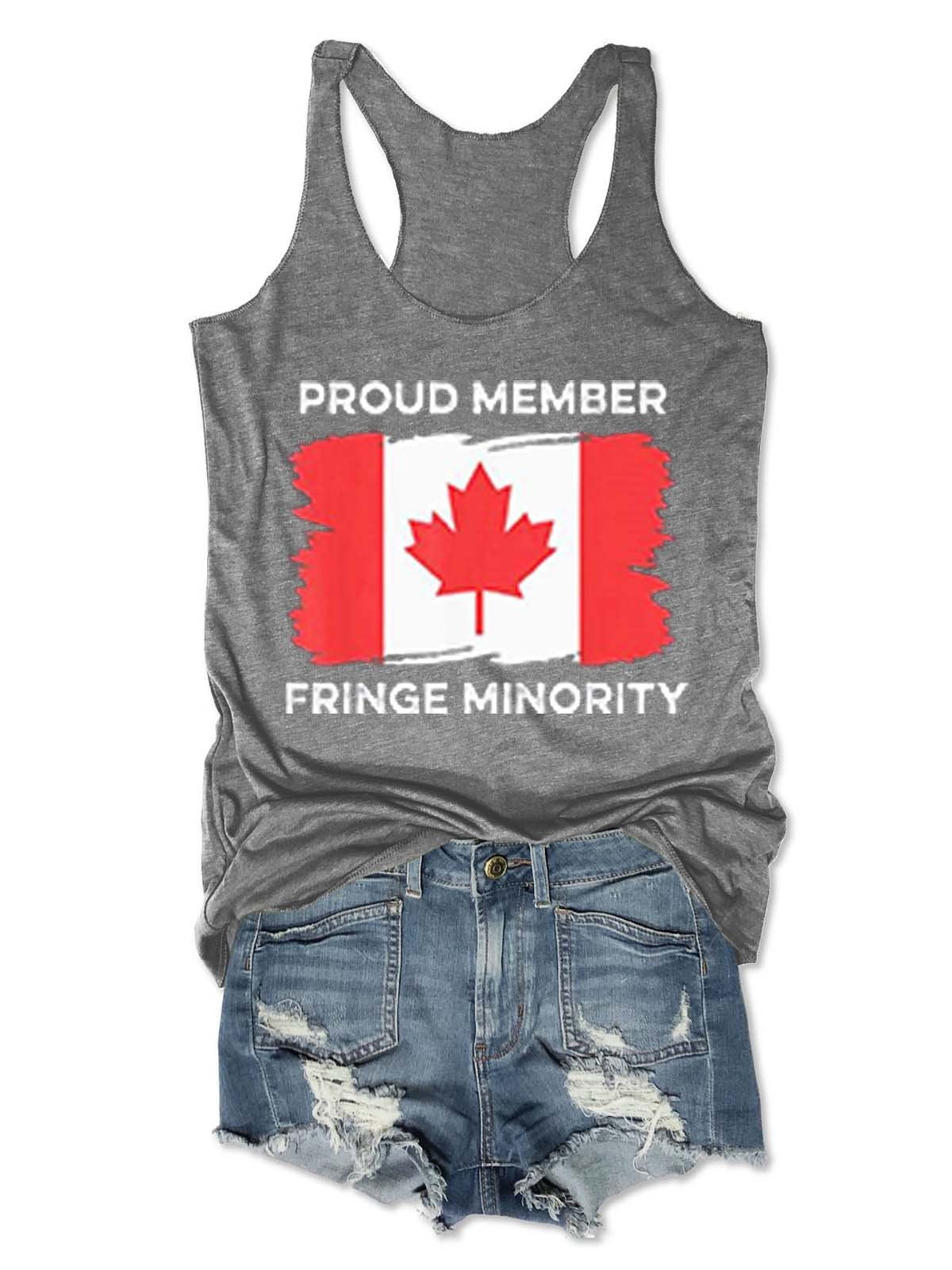 Women's Proud Member Fringe Minority Canadian Truckers Canada Truck Tank Top - Outlets Forever