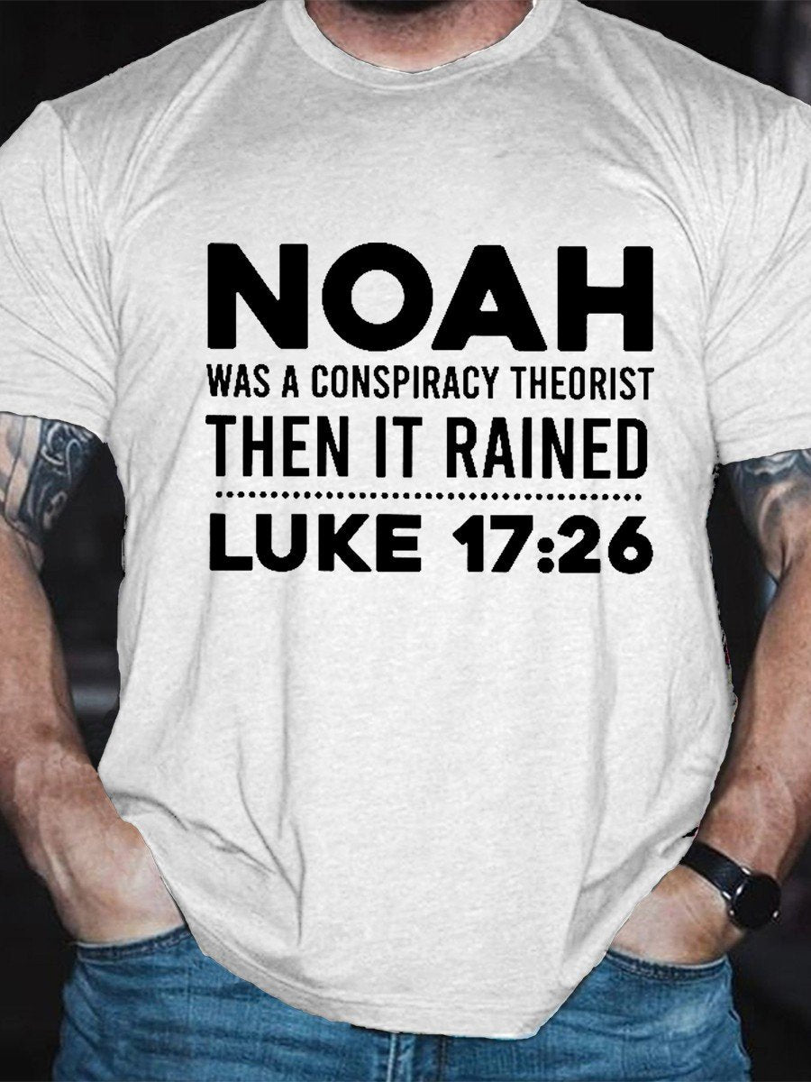 Men's Noah Was A Conspiracy Theorist Classic T-shirt - Outlets Forever