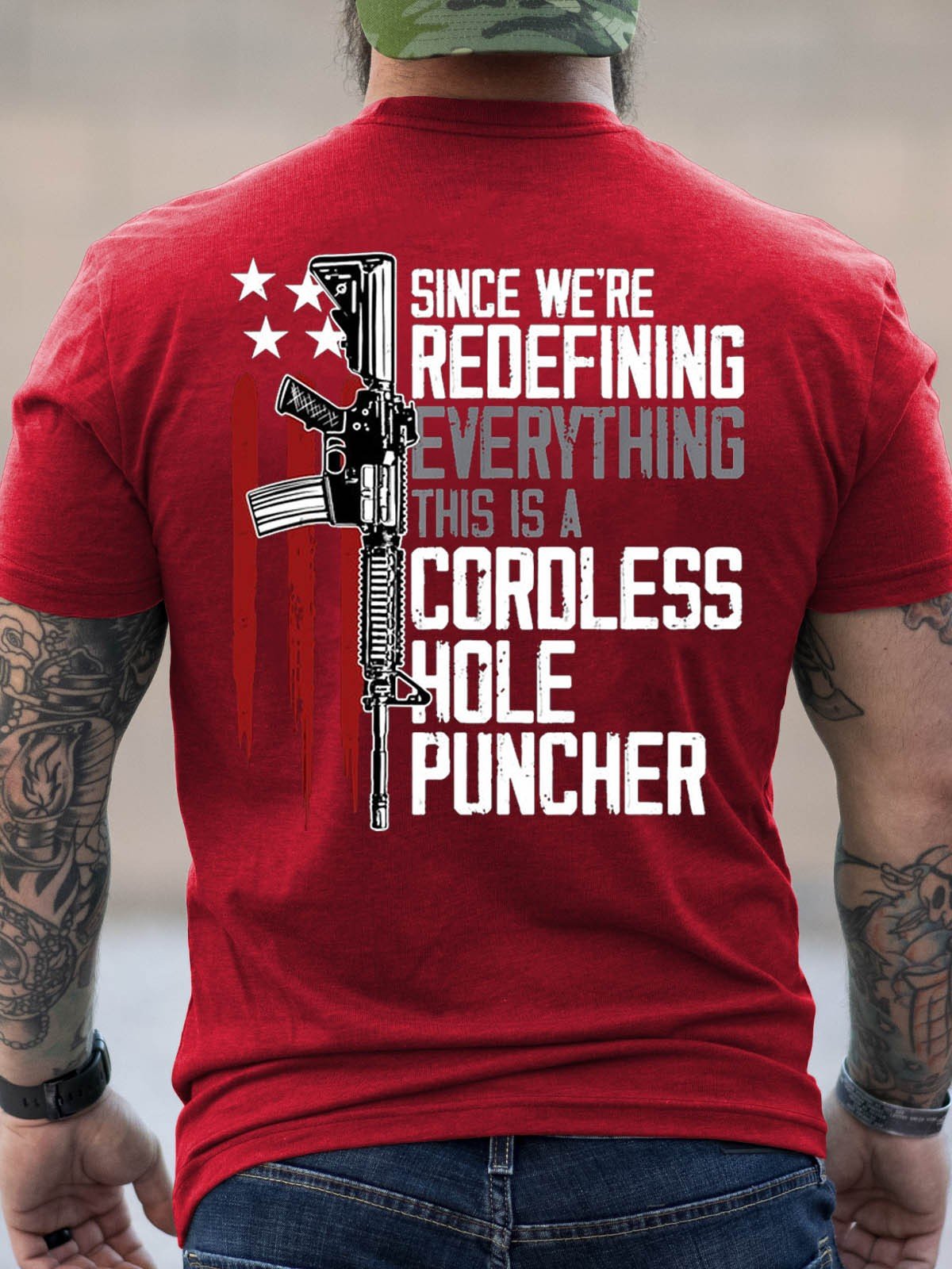 Men's Since We Are Redefining Everything This Is A Cordless Hole Puncher T-Shirt - Outlets Forever