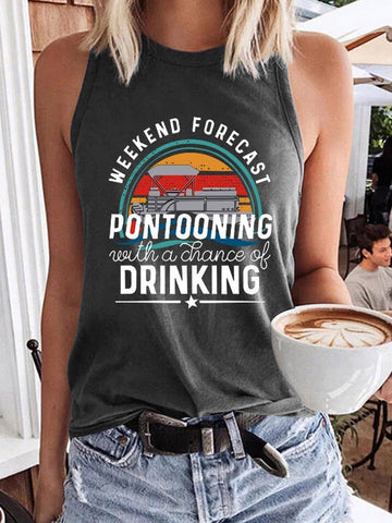 Weekend Forecast Pontooning With A Chance Of Drinking 2021 Women's Tank Top - Outlets Forever