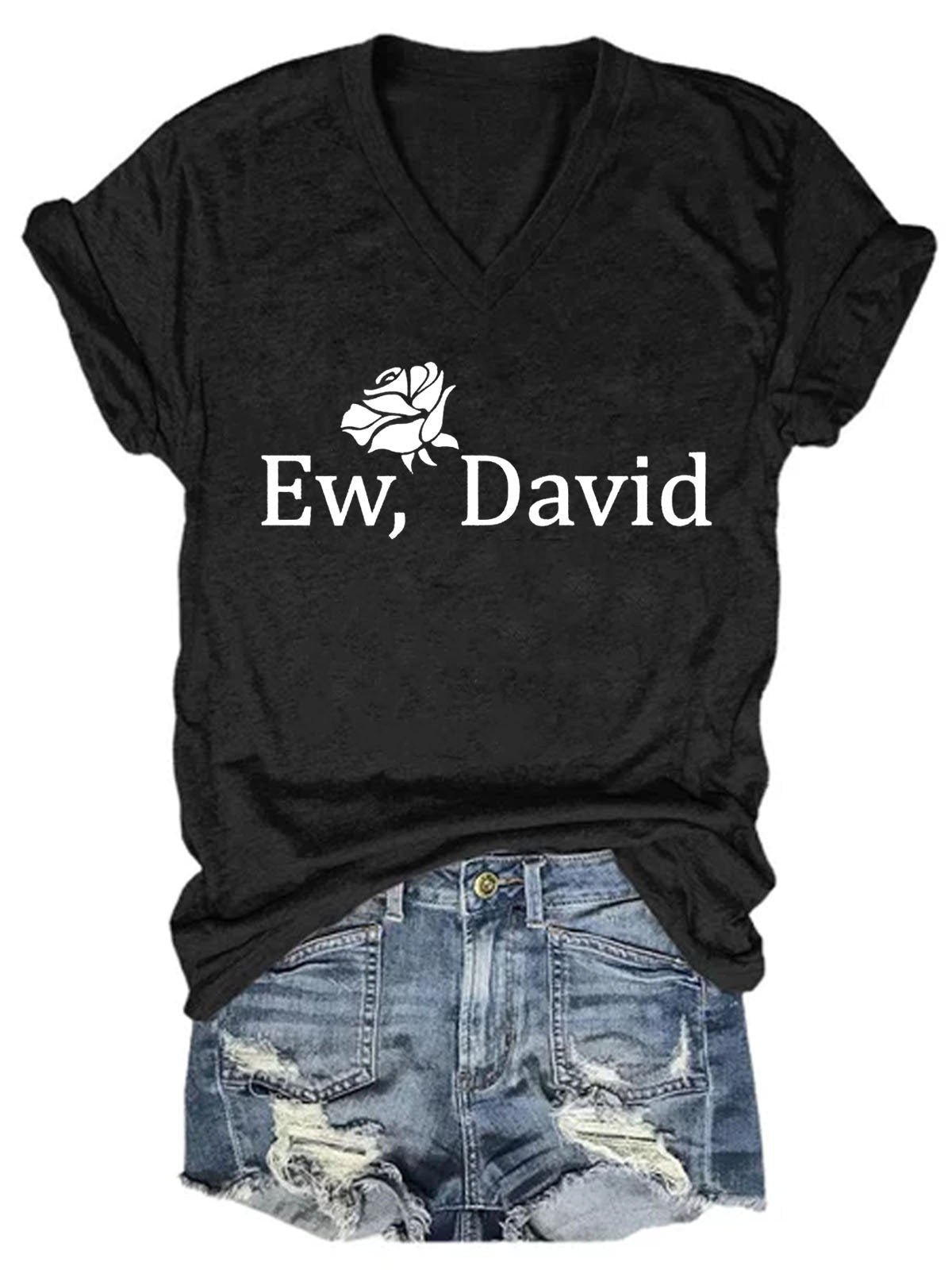 Women's Rose Apothecary  Ew DavidV-Neck T-Shirt - Outlets Forever