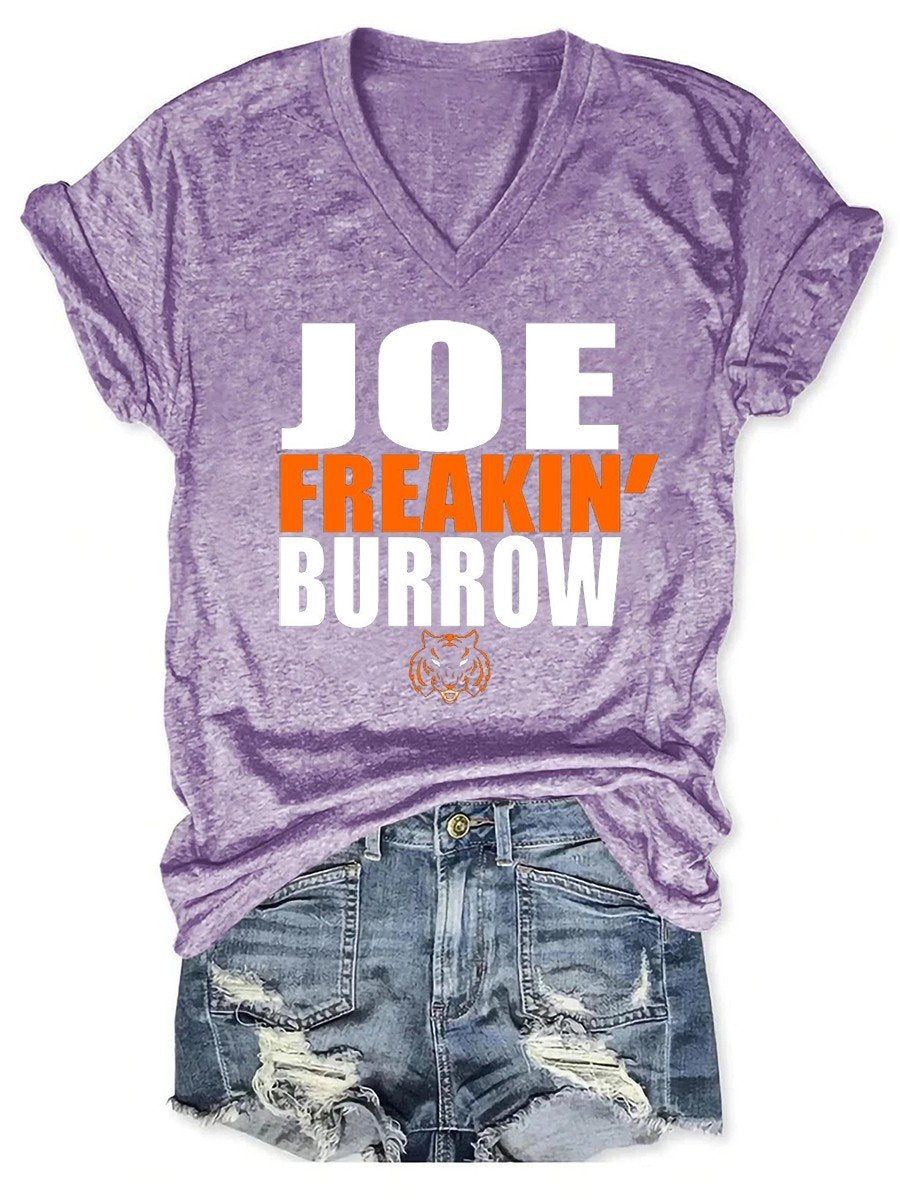 Women's Joe Freaking Burrow V-neck T-shirt - Outlets Forever