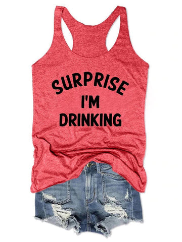 Surprise I'm Drinking Women Tank Top - Outlets Forever