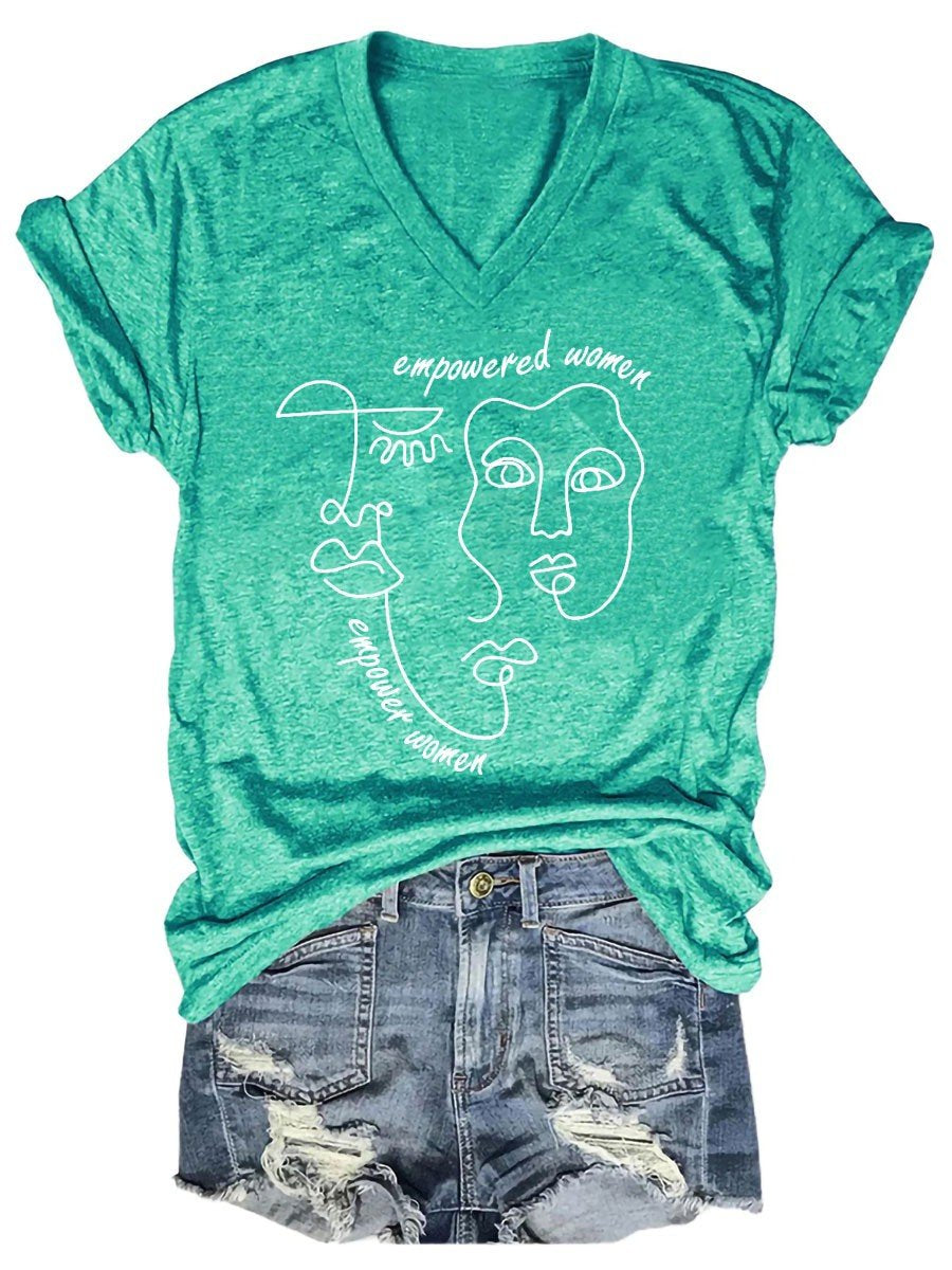 Women Empowered Woman V-Neck Tee - Outlets Forever