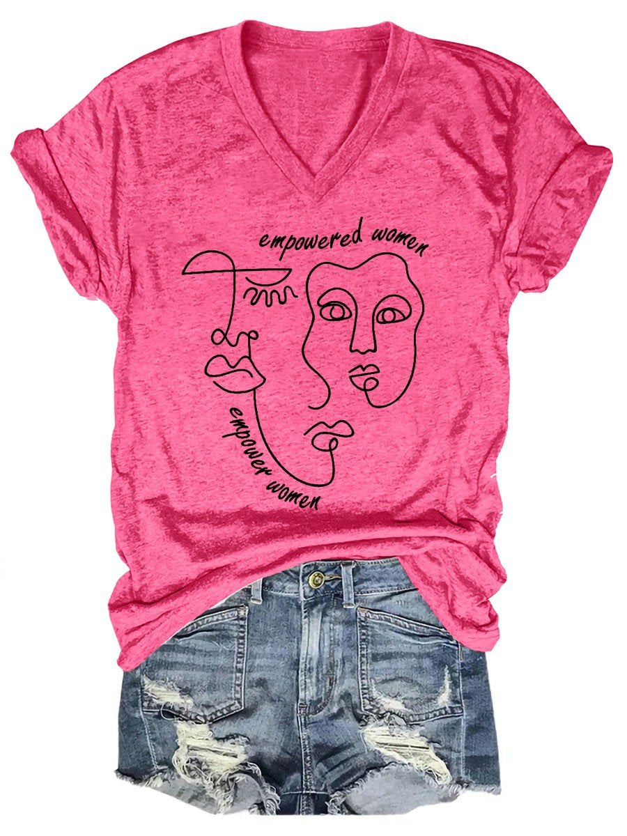 Women Empowered Woman V-Neck Tee - Outlets Forever