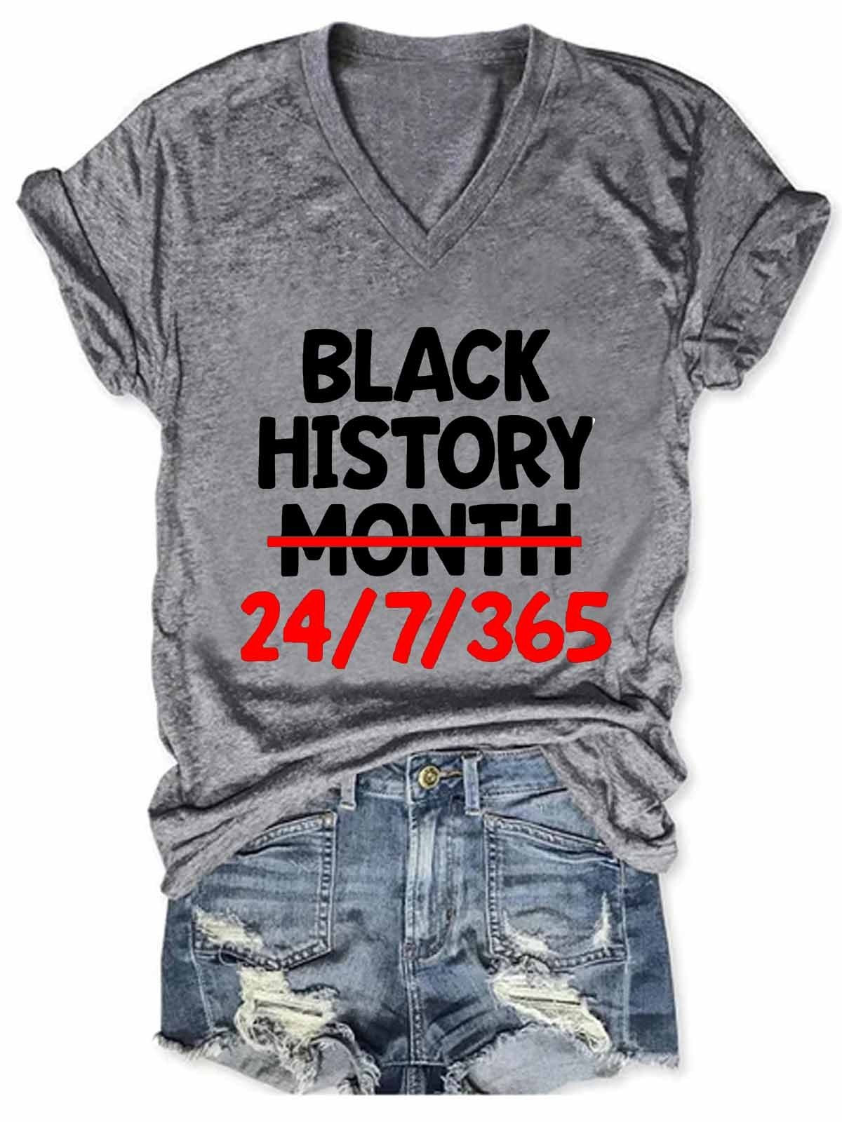 Women's Race Black History Month 247365 V-Neck T-Shirt - Outlets Forever