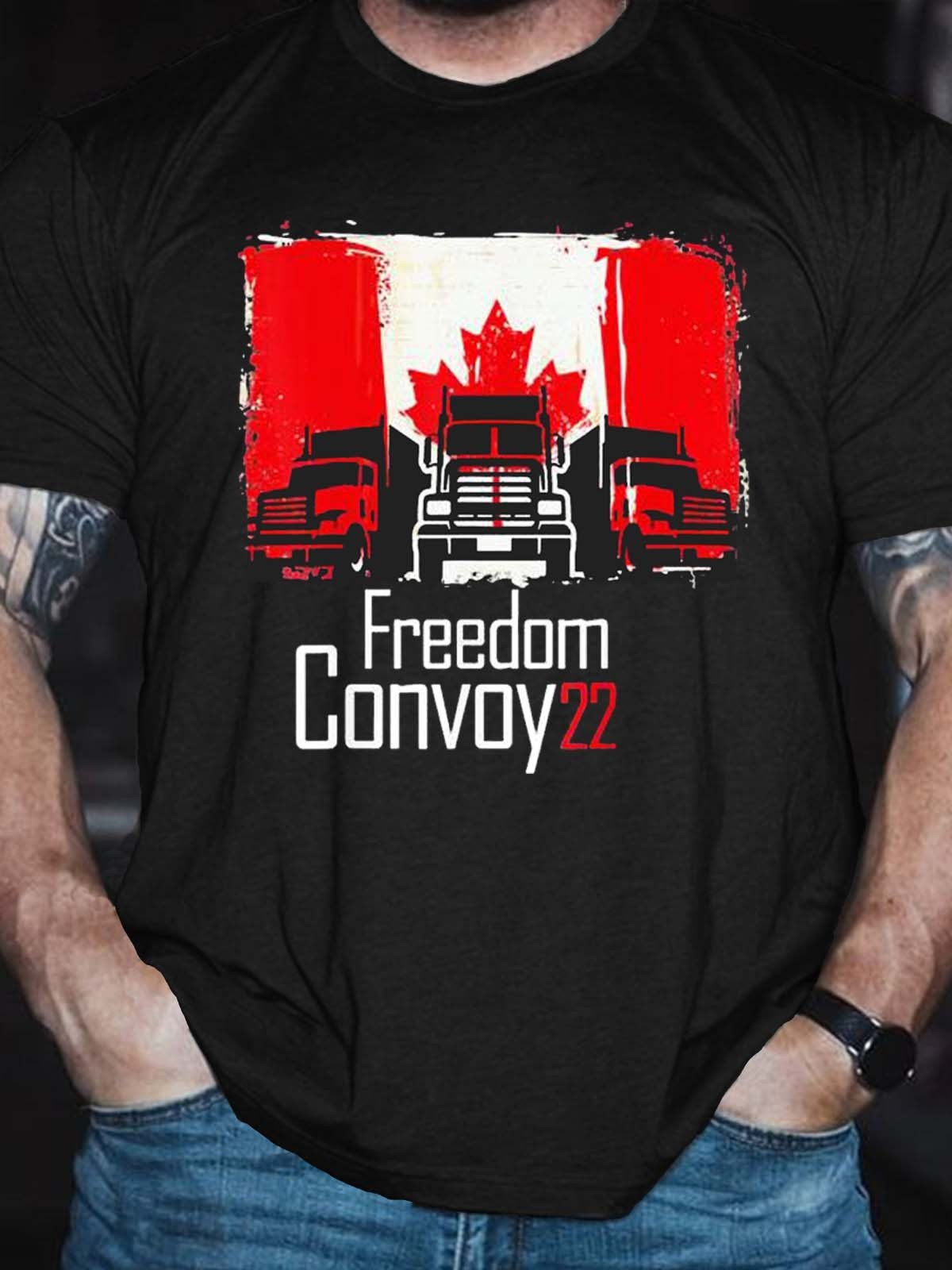 Men's Canada Freedom Convoy 2022 Flagge Der Kanadischen T-Shirt - Outlets Forever